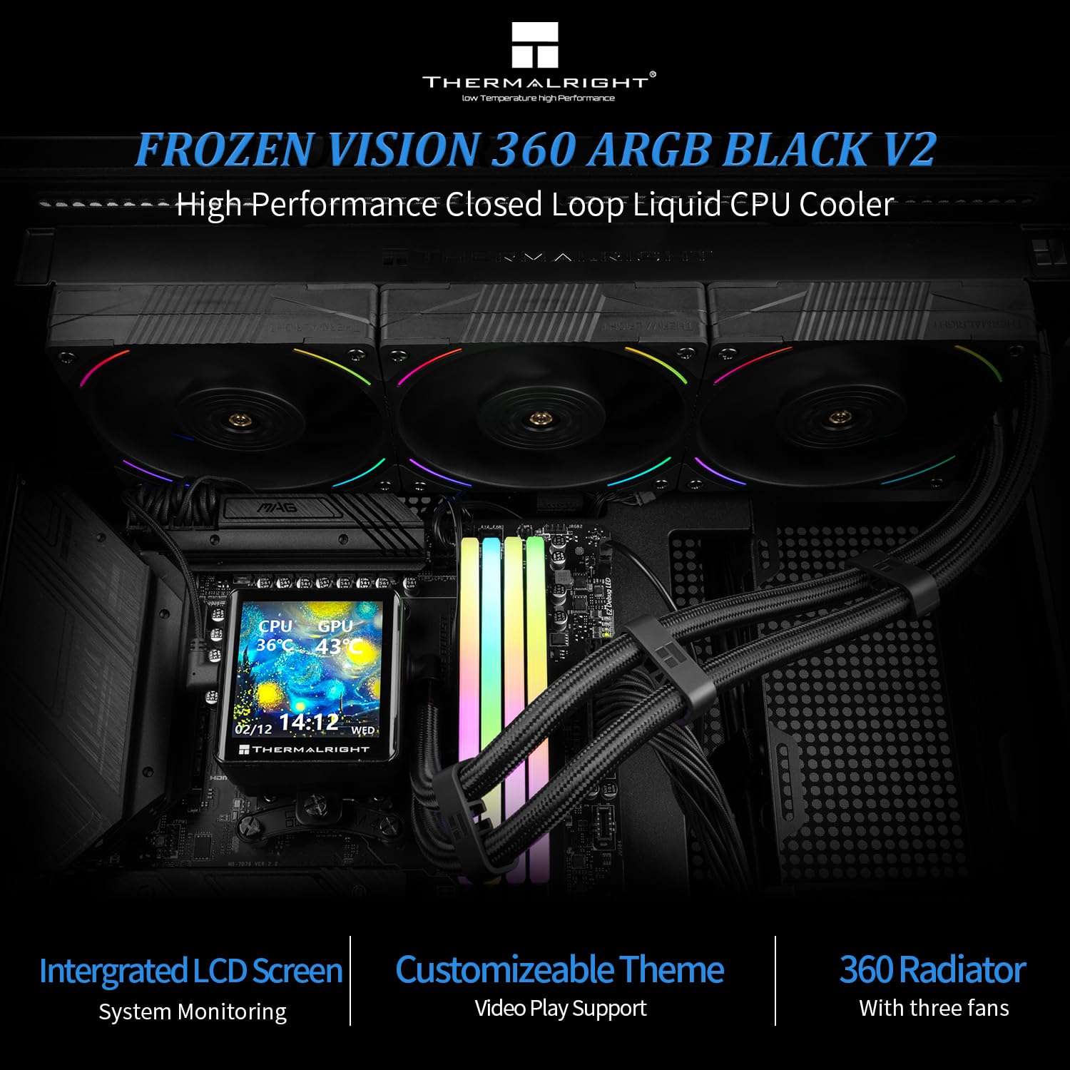 Thermalright Liquid Cooler Frozen Vision 360 ARGB Black Thermalright Liquid Cooler Frozen Vision 360 ARGB Black